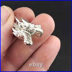 1oz. 999 Fine Silver Dragon Staff Antique