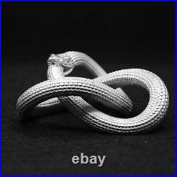 1oz Limited Viking Ouroboros Snake Hand Poured 999 Fine Silver Statue