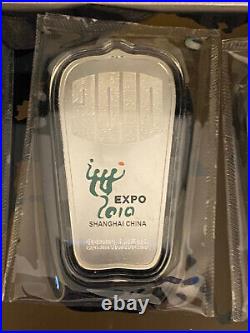 2010 Shanghai China World Expo Fine Silver Commemorative 5 Bar Set 999 Bullion