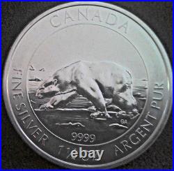 2013 $8 Canadian Silver 1.5 Troy oz Polar Bear. 9999 Fine