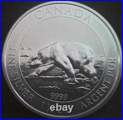 2013 $8 Canadian Silver 1.5 Troy oz Polar Bear. 9999 Fine