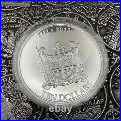 2013 Fiji Taku $10 Hawksbill Sea Turtle. 999 Fine 5 oz. Silver Coin bullion case