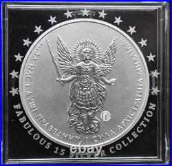 2013 Ukraine 1 oz. Fine Silver Coin Archangel Michael Fabulous 15 Privy Mark