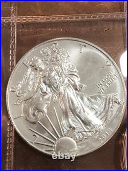 2014 American Silver Eagle Lot Of 4.999 Fine Silver 4 Oz Total Bullion Coins