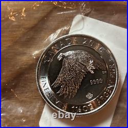 2016 $8 Canadian Silver 1.5 Troy oz White Falcon. 9999 Fine