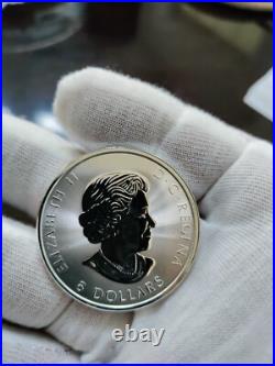 2017 $8 Canada 1.5 oz 9999 Fine Silver Super Leaf Maple Thick Coin BU 1 1/2 ozt