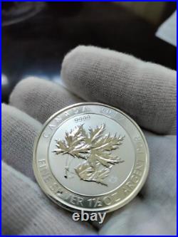2017 $8 Canada 1.5 oz 9999 Fine Silver Super Leaf Maple Thick Coin BU 1 1/2 ozt