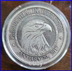 2017 Donald Trump Inauguration Rare 0.999 Fine Silver 1 Oz Vintage Art Coin