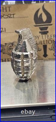 2021 Lady Liberty Bullion Grenade 1.566 ozt. 999 Fine Silver Hand-Poured Art