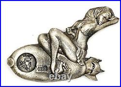 2022 Hand Poured Bomber Girl 3oz. 999 Fine Silver Cast Art Bullion