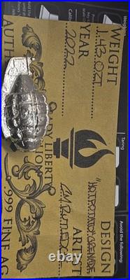 2022 Lady Liberty Bullion HOT POTATO Grenade Custom 1.6 ozt. 999 Fine Silver 2022 Lady Liberty Bullion HOT POTATO Grenade Custom 1.6 ozt. 999 Fine Silver