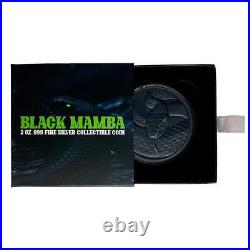 2023 Chad 2 oz Silver Black Mamba High Relief Coin. 999 Fine (withBox)