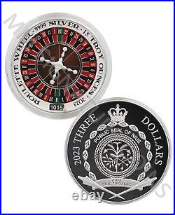 2023 Spinning Roulette Wheel 1.5 oz. 9999 Fine Silver Coin Niue Pamp Suisse