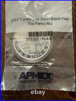 2023 Tuvalu 1 Oz Silver Black Flag The Fancy BU 0.9999 fine silver Brilliant