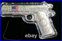 2024 1 Oz. 999 Fine Silver The Don 45 Donald Trump 45 Pistol Shaped Bar #1466