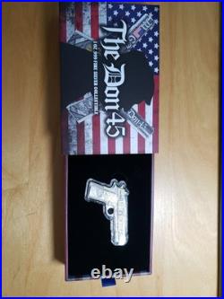 2024 1 Oz. 999 Fine Silver The Don 45 Donald Trump 45 Pistol Shaped Bar #1466