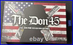 2024 1 Oz. 999 Fine Silver The Don 45 Donald Trump 45 Pistol Shaped Silver Bar