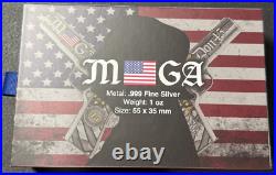 2024 1 Oz. 999 Fine Silver The Don 45 Donald Trump 45 Pistol Shaped Silver Bar