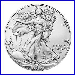 2024 1 Oz American Silver Eagle Coin. 999 Fine (BU) Lot of 5