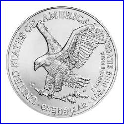 2024 1 Oz American Silver Eagle Coin. 999 Fine (BU) Lot of 5