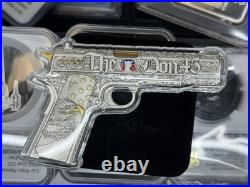 2024 5 Oz. 999 Fine Silver The Don 45 Donald Trump 45 Pistol Shaped Silver