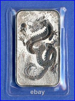2024 Australia Lunar Dragon 1oz. 999 Fine Silver Bar Bullion Acrylic Case