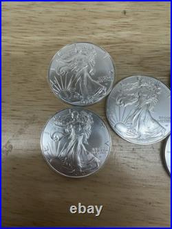 2026 American Silver Eagle 1 oz. Fine. 999 US oz Coins- Lot Of 5