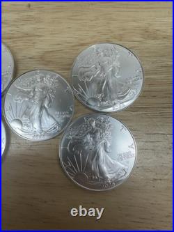 2026 American Silver Eagle 1 oz. Fine. 999 US oz Coins- Lot Of 5