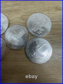 2026 American Silver Eagle 1 oz. Fine. 999 US oz Coins- Lot Of 5