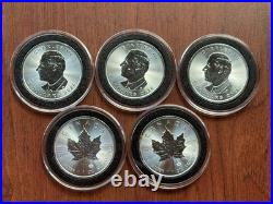 2026 Canada Silver Maple Leaf 1 oz BU Lot of 5.9999 Fine Silver Coins