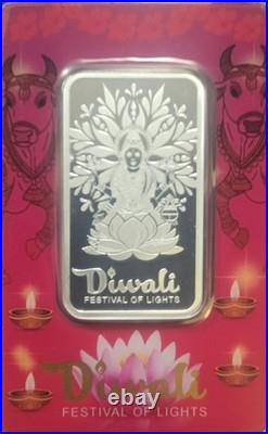 2026 PAMP Diwali Festival of Lights 1 oz. 9990 Fine Silver Bar in Assay Card