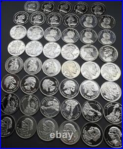 20x PURE. 999 Fine Silver Rounds Bullion Estate Lot Amazing Designs