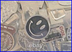 20x Silver Bullion Rounds Bars. 999 Fine (Estate Lot) + 8 Gold Flakes Vials