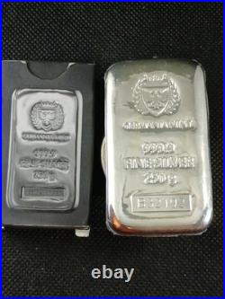 250g Germania Mint 9999 Fine Silver Cast BarSealed In Plastic Inside Origin Box