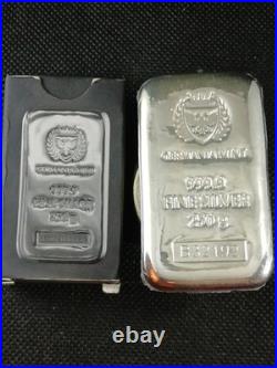 250g Germania Mint 9999 Fine Silver Cast BarSealed In Plastic Inside Origin Box