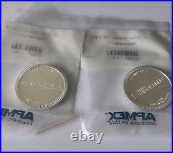 2 1 oz Silver APMEX Rounds Total Of 2 oz of. 999 Fine Silver Stackable