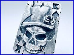 2.2oz Hand Poured Silver Bar 999 Fine King of Spades Sand Cast Bullion Ingot Art