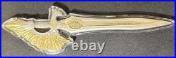 2.5 Oz. 999 Fine Silver SWORD of ST. GABRIEL Gold Gilded withDisplay Case & COA