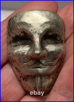 2.5 Oz MK BarZ Anonymous Mask Hand Poured. 999 Fine Silver 2.5 Oz MK BarZ Anonymous Mask Hand Poured. 999 Fine Silver