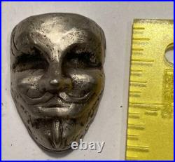 2.5 Oz MK BarZ Anonymous Mask Hand Poured. 999 Fine Silver 2.5 Oz MK BarZ Anonymous Mask Hand Poured. 999 Fine Silver
