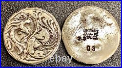 2.5 ozt MK BarZ Beautiful Balance Yin Yang. 999 Fine Silver