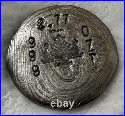2.77oz Cobra. 999 Fine Silver High Relief Cast Art Bar Antique Finish