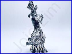 2.7 oz Hand Poured Pure Silver Bar. 999 Fine Lady Death Bullion Art Ingot Statue
