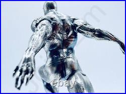 2.8 oz Hand Poured. 999 Fine Silver Bar Statue Marvel Silver Surfer 3D Bullion