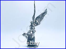 2.8 oz Hand Poured Silver Bar. 999+ Fine Statue Hawk Girl DC Comics 3D Bullion
