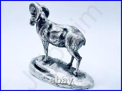 2.8 oz Hand Poured Silver Bar 999 Fine Zodiac Aries Ram Bullion Cast 3D Statue