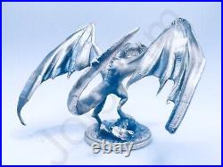 2.9 oz Hand Poured Silver Bar. 999 Fine Dragon Racer Bullion 3D Art Ingot Statue