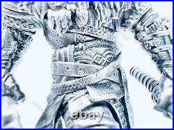 2.9 oz Hand Poured Silver Bar. 999 Fine Eivor Viking v2 Bullion 3D Cast Statue