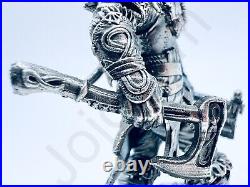 2.9 oz Hand Poured Silver Bar. 999 Fine Eivor Viking v2 Bullion 3D Cast Statue