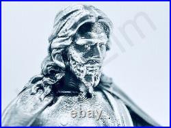2.9 oz Hand Poured Silver Bar. 999+ Fine Jesus Cast Bullion Art Ingot Statue